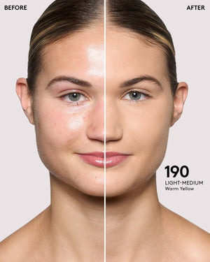 before + after imagery for shade 190 in pro filt'r soft matte longwear foundation