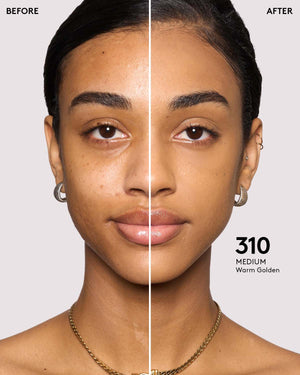 before + after imagery for shade 310 in pro filt'r soft matte longwear foundation