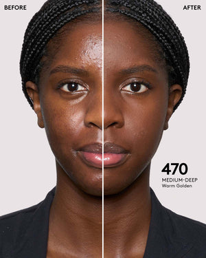 before + after imagery for shade 470 in pro filt'r soft matte longwear foundation