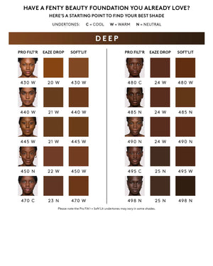 shade finding help infographic for deep skin tones
