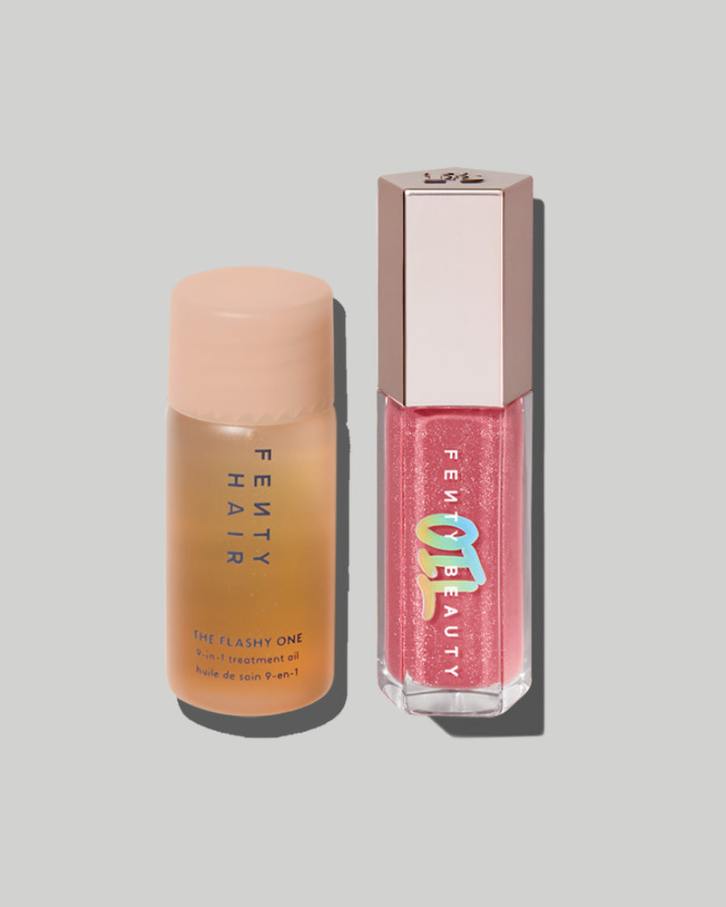 The Hi-Shine Hunniez Micro Hair Oil + Full Size Lip Oil