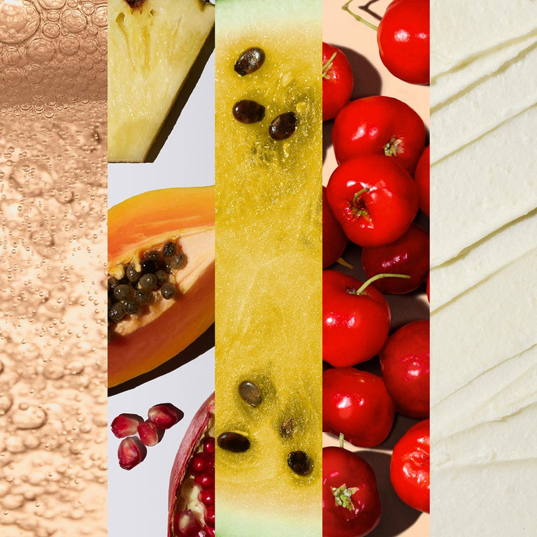 Comped together image showing five active ingredients included in Fenty Skin products. Comped together image showing five active ingredients included in Fenty Skin products.