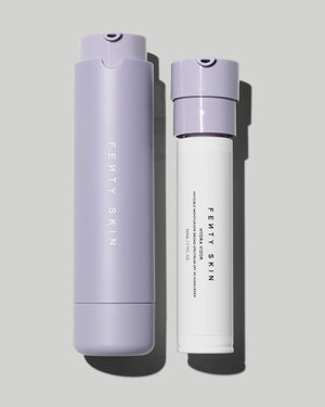 Bottle of Hydra Vizor Invisible Moisturizer Broad Spectrum SPF 30 Sunscreen with Niacinamide + Kalahari Melon on a lilac backdrop.