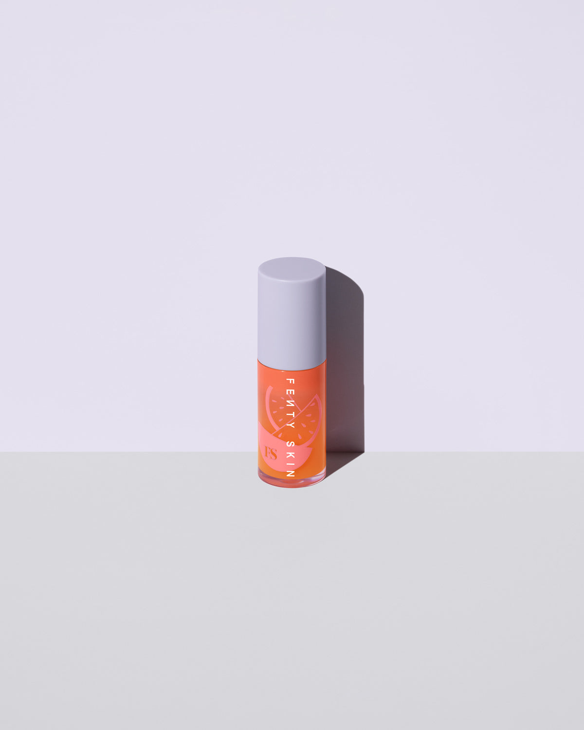 fenty treatz kalahari melon on a lavender background
