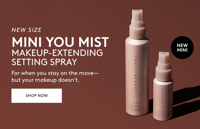 New Size. Mini You Mist Makeup-Extending Setting Spray. For when you stay on the move- buyt your makeup doesn't. Shop Now. Image displaying full-size and mini size You Mist Setting Spray. New Size. Mini You Mist Makeup-Extending Setting Spray. For when you stay on the move- buyt your makeup doesn't. Shop Now. Image displaying full-size and mini size You Mist Setting Spray.