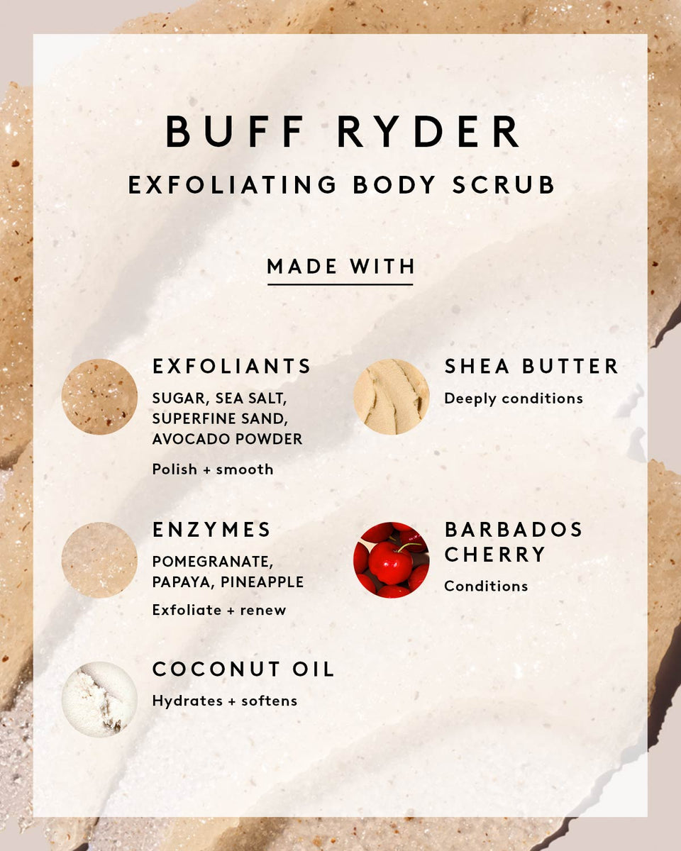 Fenty Skin The Body Duo Set: Buff Ryder Exfoliating Body Scrub 57g + Butta Drop Whipped Oil Body Cream 75ml - 2pcs