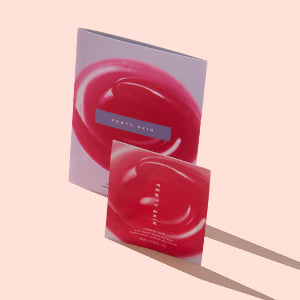 Fenty Skin Cherry Dub Face Mask packette on a pink background.