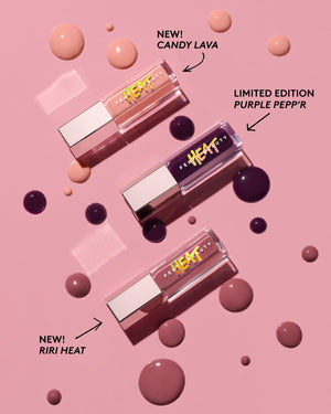 Gloss Bomb Heat Universal Lip Luminizer + Plumper — Candy Lava, Purple Pepp'r, Riri Heat