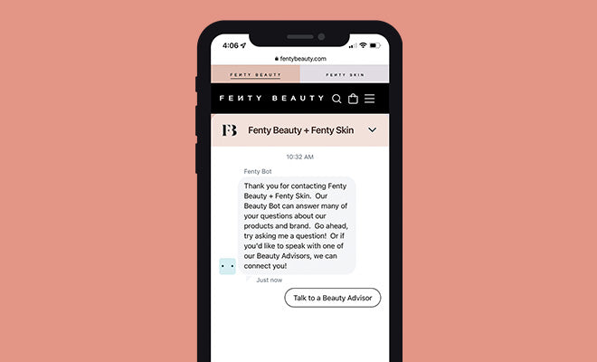 Screenshot of a sample customer service screenshot.
