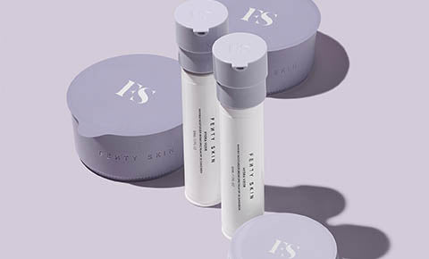 Our logo, packaging and graphic language for Fenty Beauty. Hats