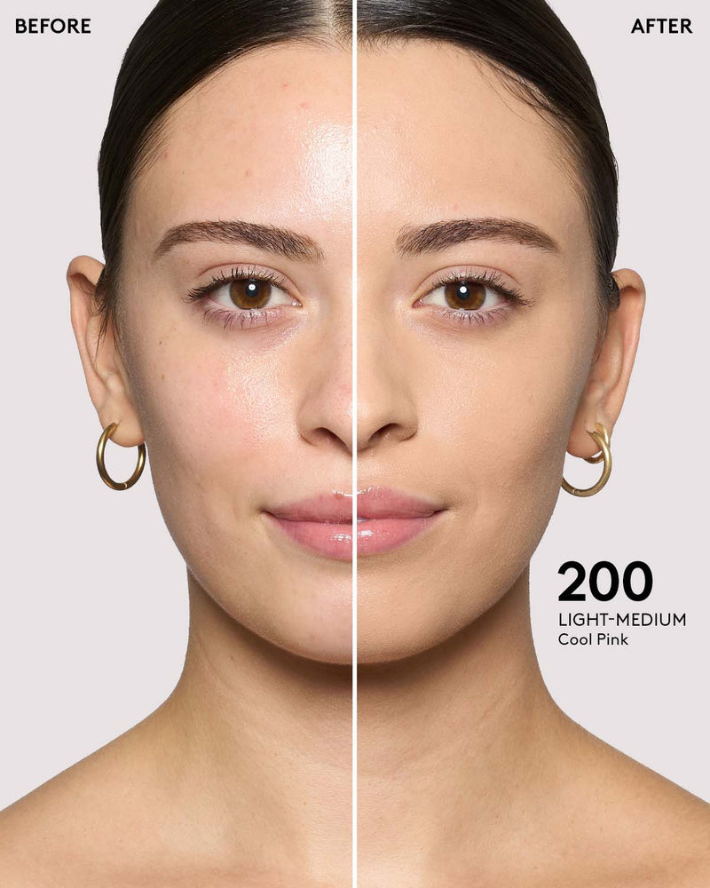 before + after imagery for shade 200 in pro filt'r soft matte longwear foundation