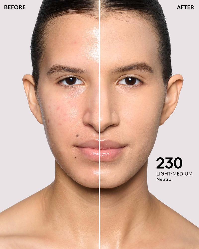 before + after imagery for shade 230 in pro filt'r soft matte longwear foundation