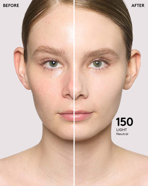 before + after imagery for shade 150 in pro filt'r soft matte longwear foundation