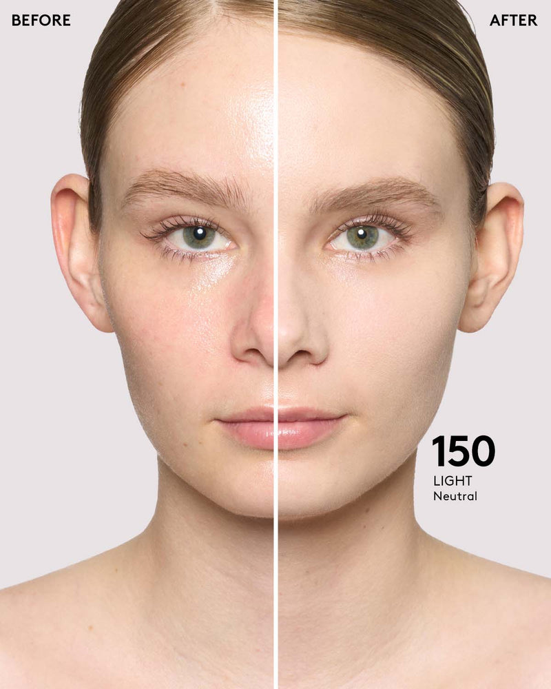 before + after imagery for shade 150 in pro filt'r soft matte longwear foundation