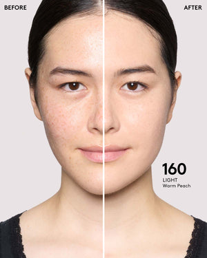 before + after imagery for shade 160 in pro filt'r soft matte longwear foundation