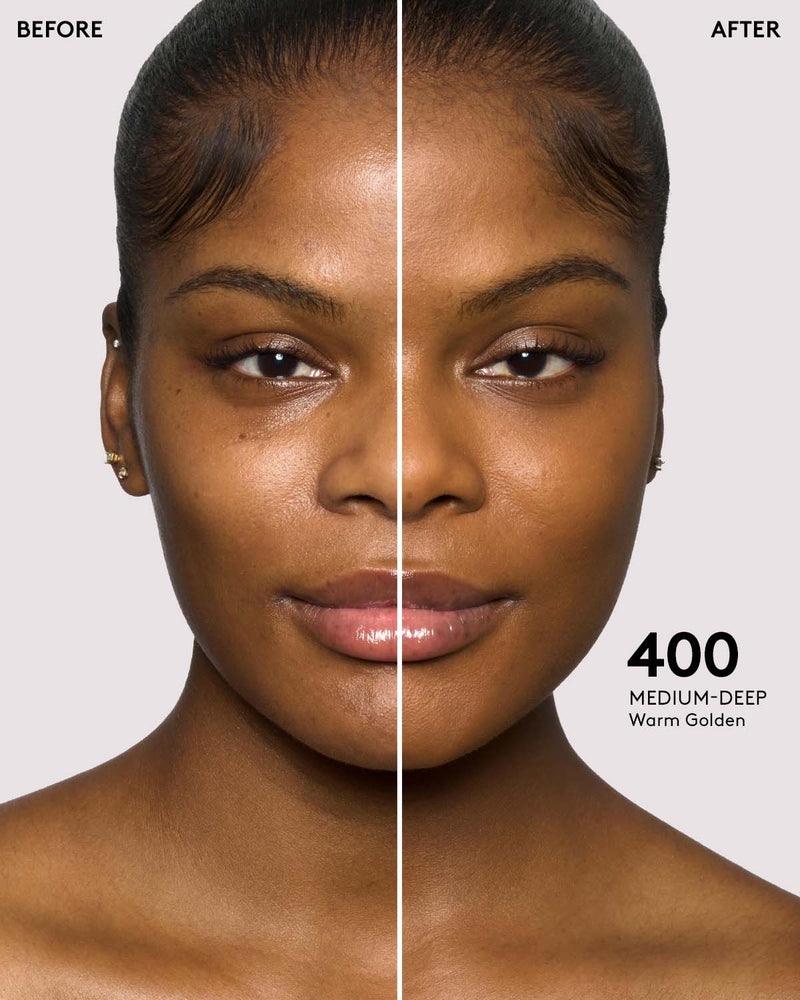 before + after imagery for shade 400 in pro filt'r soft matte longwear foundation