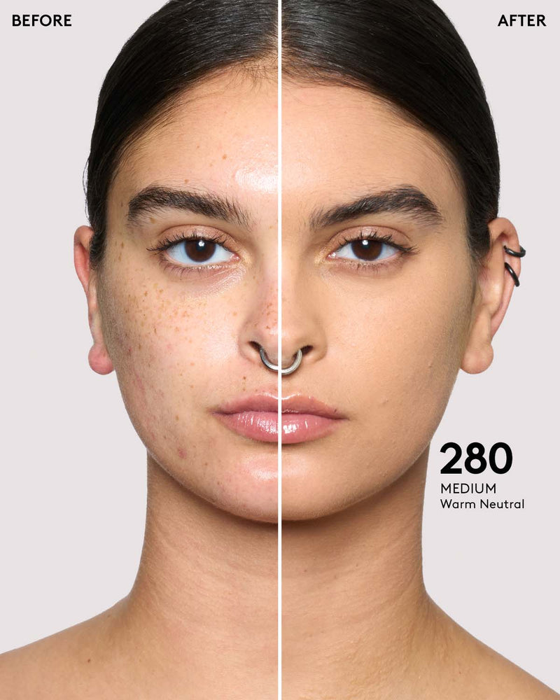 before + after imagery for shade 280 in pro filt'r soft matte longwear foundation