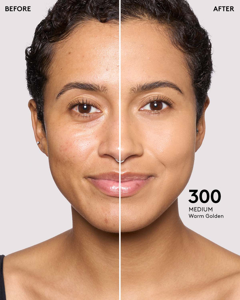 before + after imagery for shade 300 in pro filt'r soft matte longwear foundation