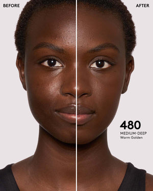 before + after imagery for shade 480 in pro filt'r soft matte longwear foundation