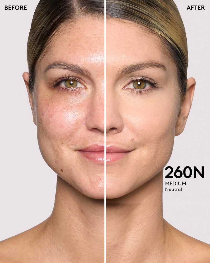 Before and after of medium skin toned mode.