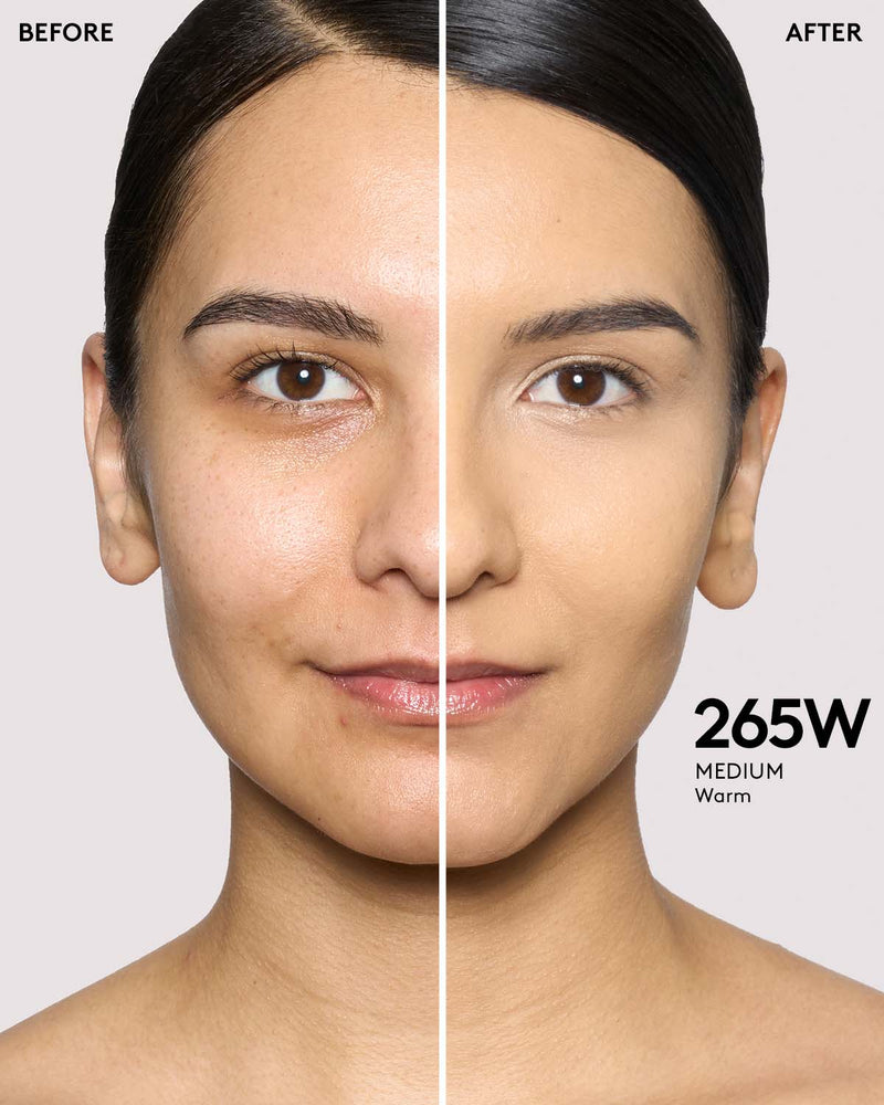 Before and after of medium skin toned mode.
