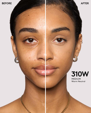 Before and after of medium skin toned mode.