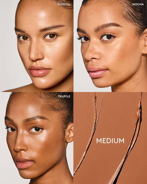 Medium skin tone model shade grid.