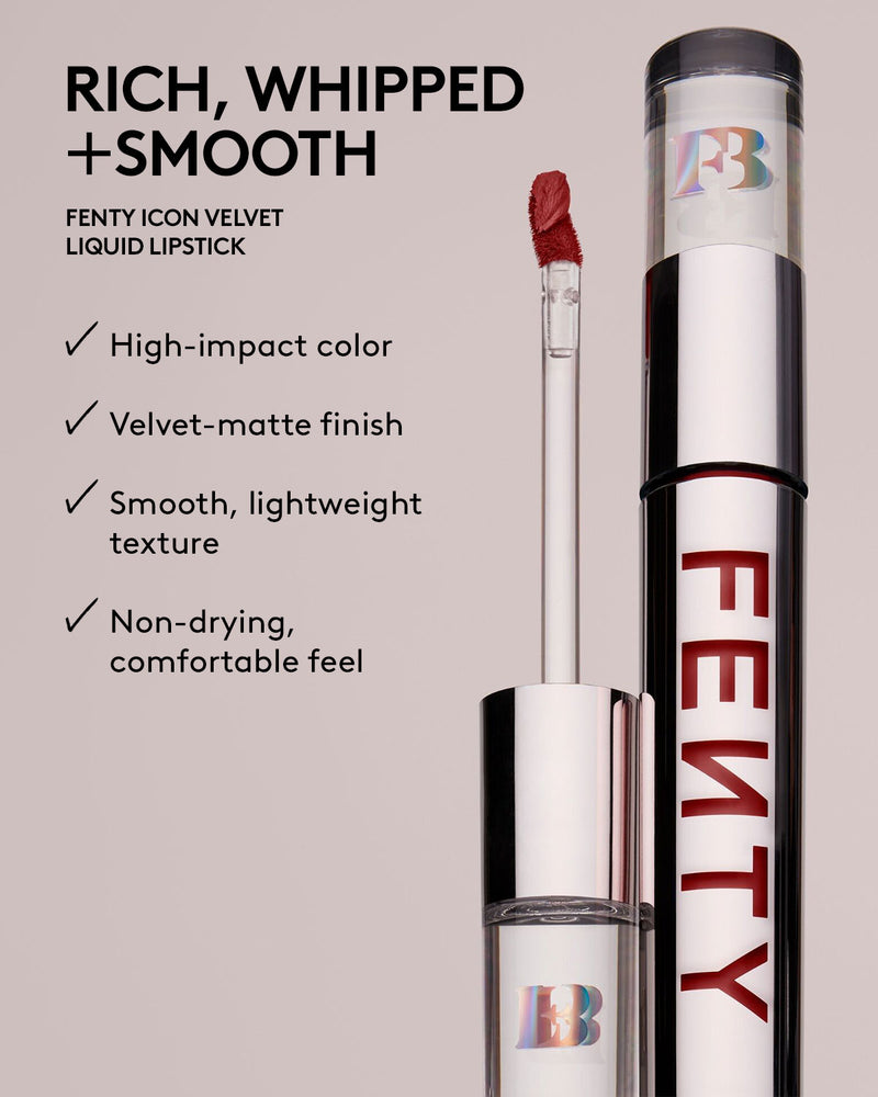 rich, whipped + smooth, high impact color, velvet matte finish, smooth lightweight texture, non drying comfortable feel