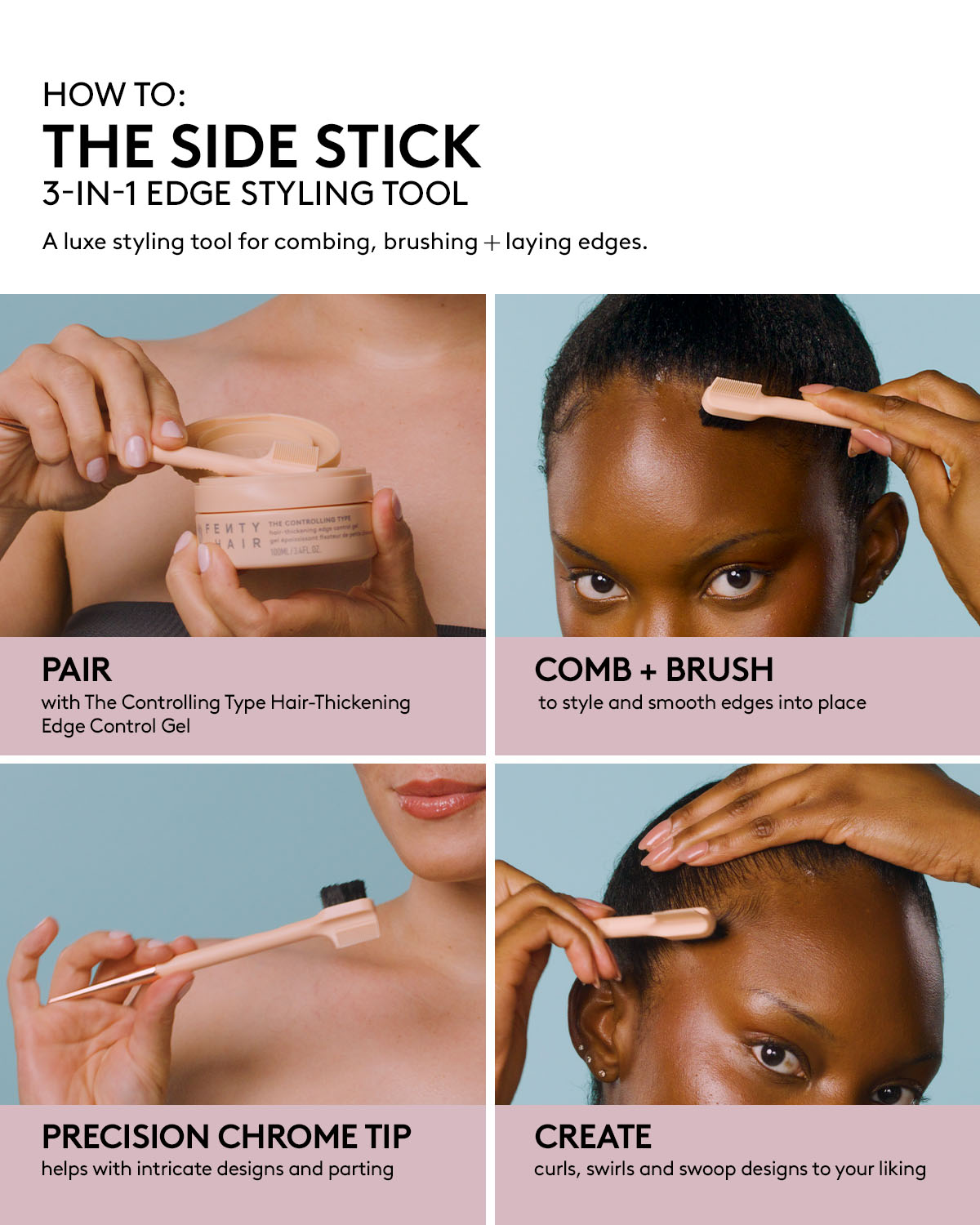 The Side Stick 3-in-1 Edge Styling Tool | Fenty Hair