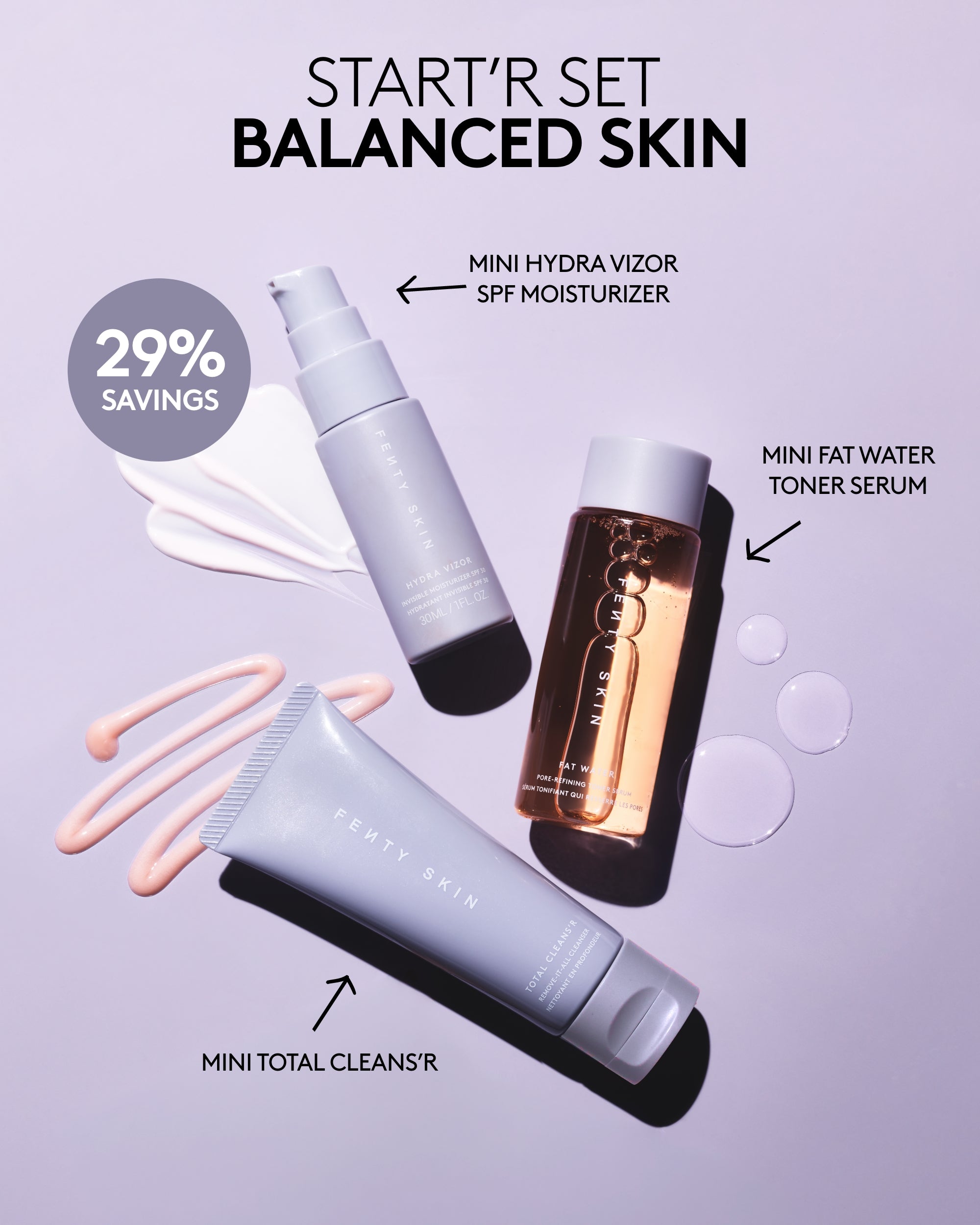 Travel-Size Start'r Set For Balanced Skin | Fenty Skin
