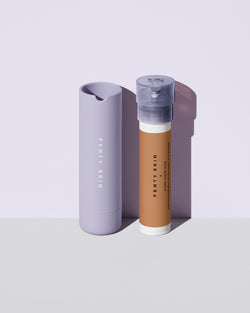 Hydra Vizor Hues tinted moisturizer sunscreen refill in shade 4 against a lavender background.