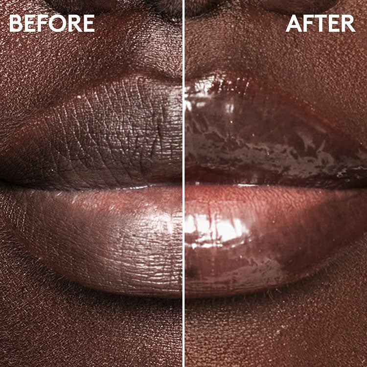 before and after of plush puddin lip mask